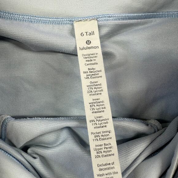 Lululemon Shorts Womens 6 Tall Light Blue Speed Up Athletic Lined Running Gym - Picture 3 of 11